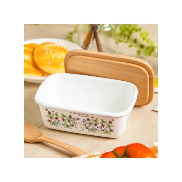 Beurrier émail avec couvercle bois Noiraudes 500ml - Mon Voisin Totor