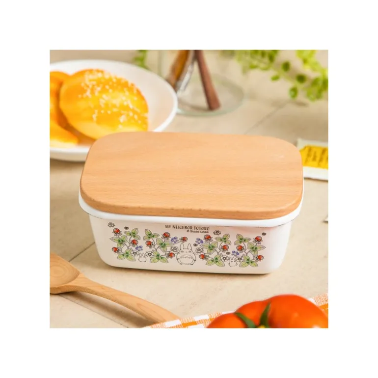 Beurrier émail avec couvercle bois Noiraudes 500ml - Mon Voisin Totor