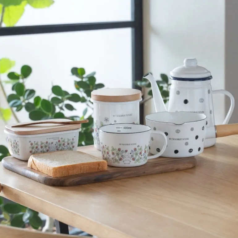 Beurrier émail avec couvercle bois Noiraudes 500ml - Mon Voisin Totor