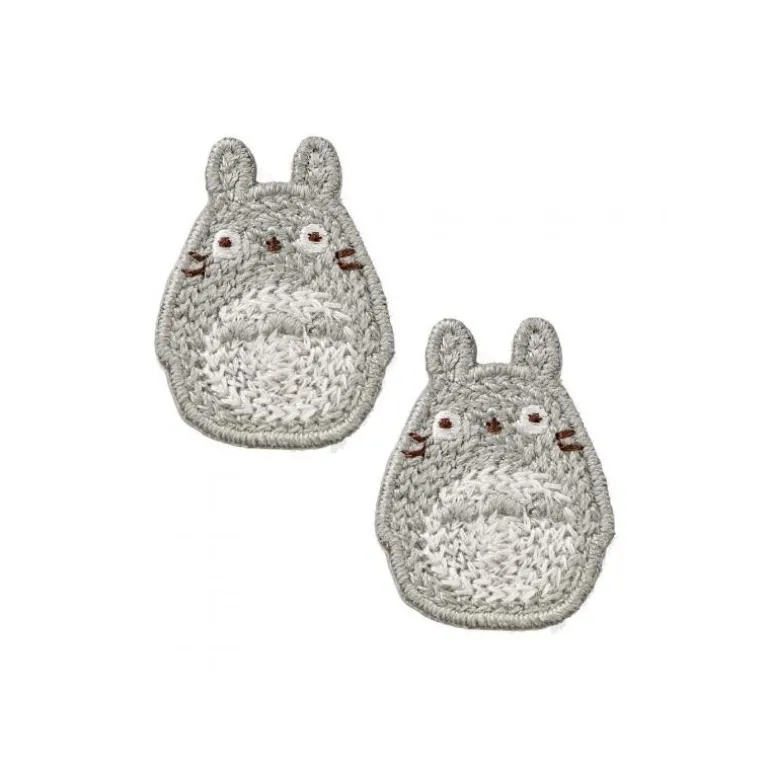 Bijou Boucle d’oreilles Broderie Totoro gris - Mon Voisin Totoro