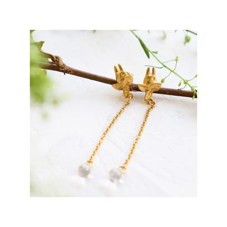 Bijou Boucle d’oreilles Clip Totoro Blanc Goutte - Mon Voisin Totoro