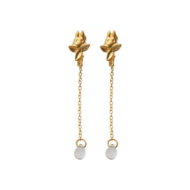 Bijou Boucle d’oreilles Clip Totoro Blanc Goutte - Mon Voisin Totoro