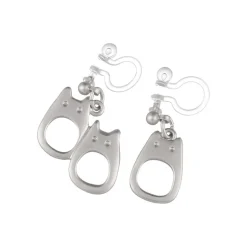 Bijou Boucles d’oreilles à clips Totoro Blanc Metal- Mon Voisin Totor