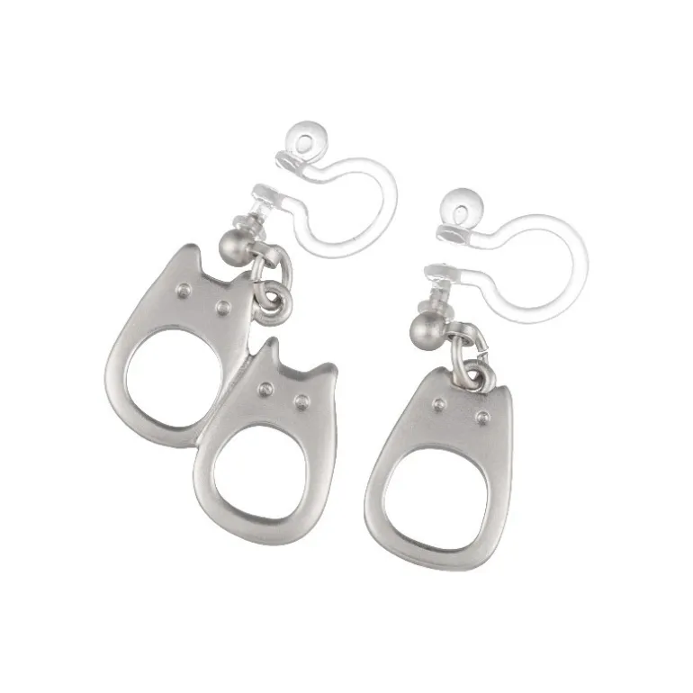 Bijou Boucles d’oreilles à clips Totoro Blanc Metal- Mon Voisin Totor