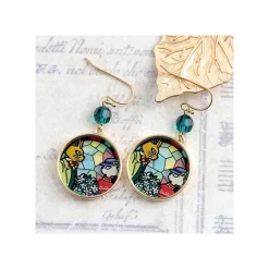 Bijou Boucles d’oreilles Louise et Baron Vitrail- Si tu tends l'oreil
