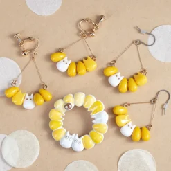 Boucle d’oreilles Clip Totoro blanc & Maïs - Mon Voisin Totoro