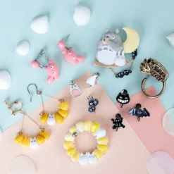 Boucles d’oreilles Totoro blanc & Maïs - Mon Voisin Totoro