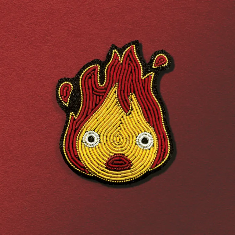 Broche Cannetille Calcifer jaune - Le Château Ambulant