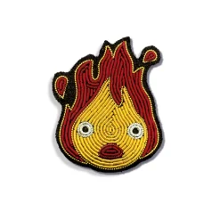 Broche Cannetille Calcifer jaune - Le Château Ambulant