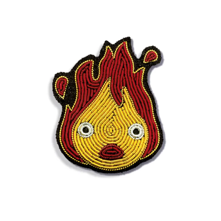Broche Cannetille Calcifer jaune - Le Château Ambulant