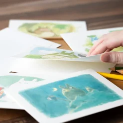 Carte de vœux aquarelle 24 x 15,8 cm Sauvetage - Le Château dans le c