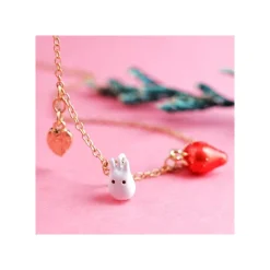 Collier Totoro Blanc Et Fraises - Mon Voisin Totoro