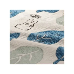 Coussin Totoro Feuilles Bleues et Vertes 45x45 cm - Mon Voisin Totoro