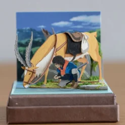 Diorama papier Ashitaka et Yakuru -Princesse Mononoké