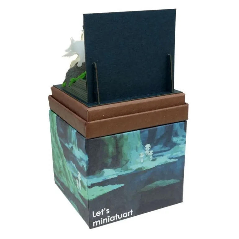 Diorama papier San et Moro sur un rocher -Princesse Mononoké