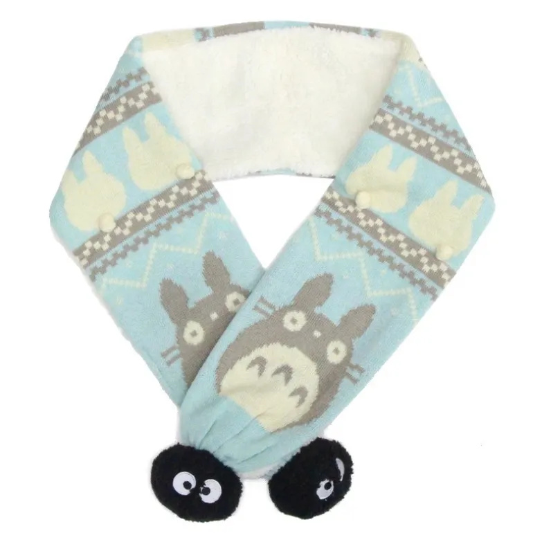 ECHARPE A POMPONS HIVER BLEU – MON VOISIN TOTORO
