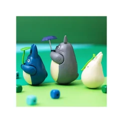 Figurine Culbuto Totoro Bleu avec feuille - Mon Voisin Totoro