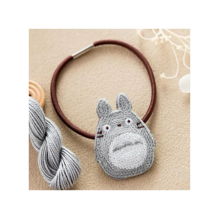 Élastique Broderie Totoro Gris - Mon Voisin Totoro