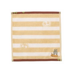 Mini Serviette Totoro Rayures Beige 25x25cm - Mon voisin Totoro
