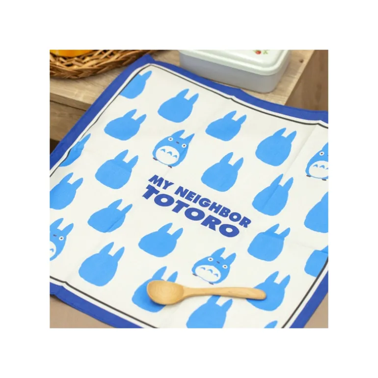 Mouchoir Silhouette Totoro Bleu 43 x 43 cm - Mon Voisin Totoro