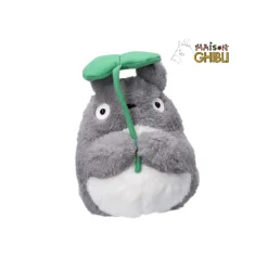 Peluche Nakayoshi Totoro Gris avec feuille - Mon Voisin Totoro