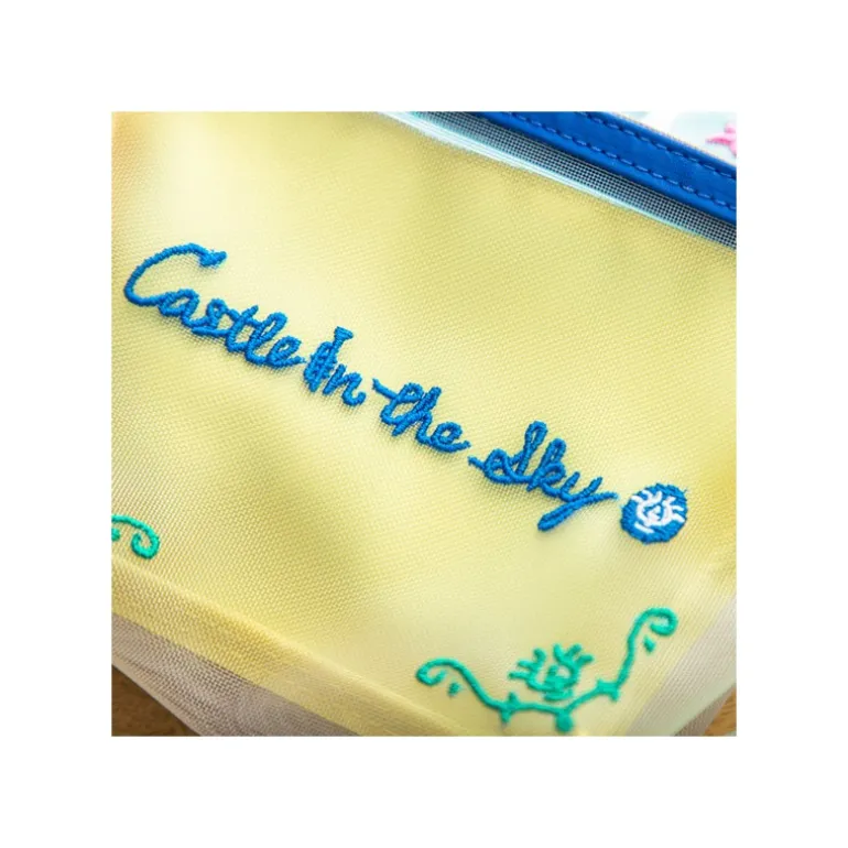 Pochette transparente brodée - Le Château dans le ciel