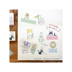 Tampon en bois Totoro Blanc & Bouteille d'encre - Mon Voisin Totoro