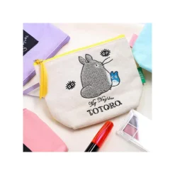 Trousse brodée Totoro Gris et Bleu - Mon Voisin Totoro