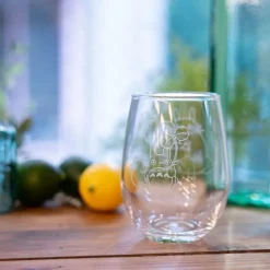 Verre gravé Totoro et trèfle blanc - Mon Voisin Totoro